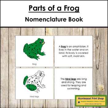 Preview of Parts of a Frog Book - Montessori Nomenclature