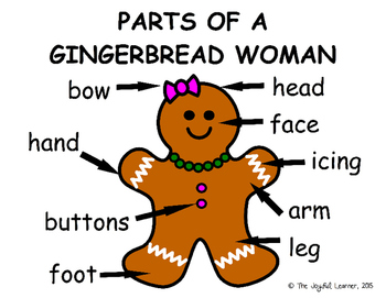 Preview of Parts of a Gingerbread Man & Woman - Tracing & Writing Options (freebie)