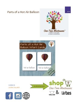 Preview of Parts of a Hot Air Balloon - Montessori 3 Part-Cards
