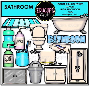 Preview of Parts of a House~Bathroom Clip Art Bundle {Educlips Clipart}