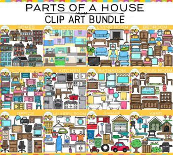 Preview of Parts of a House Clip Art Bundle