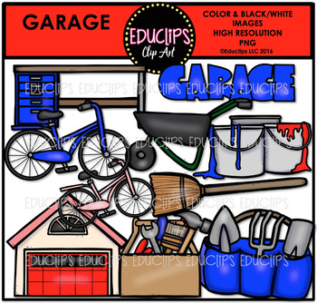 Preview of Parts of a House~Garage Clip Art Bundle {Educlips Clipart}
