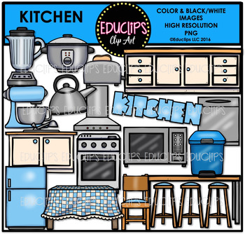 Preview of Parts of a House~Kitchen Clip Art Bundle {Educlips Clipart}