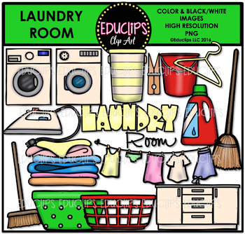 Preview of Parts of a House~Laundry Room Clip Art Bundle {Educlips Clipart}