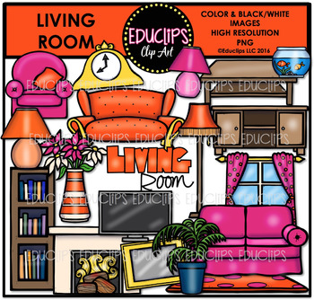 Preview of Parts of a House~Living Room Clip Art Bundle {Educlips Clipart}