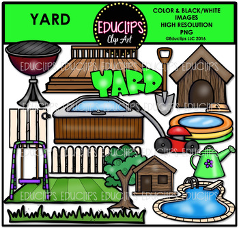 Preview of Parts of a House~Yard Clip Art Bundle {Educlips Clipart}