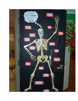 Preview of Parts of a Human Skeleton (Halloween - Learn a DEAD Language - LATIN!)