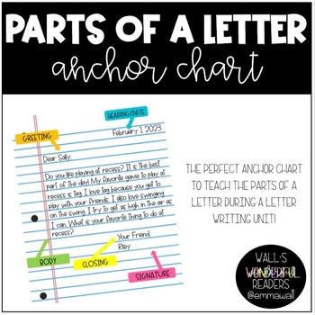 Post Office Anchor Chart – Mail Carrier, Mail a Letter, Parts of an Envelope
