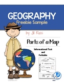 Parts of a Map Geography Map Skills Freebie Sample