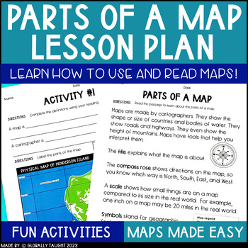 Preview of Parts of a Map Worksheets - Create Your Own Map with Map Key and Map Scale