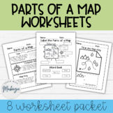 Parts of a Map Worksheets | Map Skills | Printable | Geography