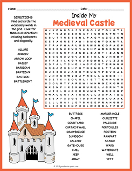 Crossword: Castles (upper elem)