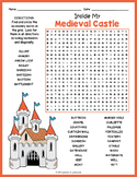 PARTS OF A MEDIEVAL CASTLE Word Search Puzzle Worksheet Activity