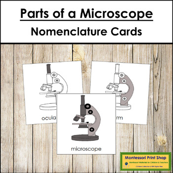 Preview of Parts of a Microscope 3-Part Cards - Montessori Nomenclature