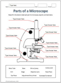 Parts of a Microscope Labeling Worksheet for Google Slides