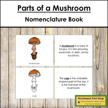 Preview of Parts of a Mushroom Book - Montessori Nomenclature