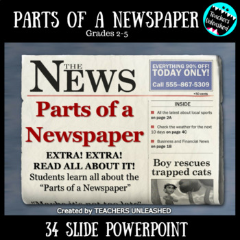 Preview of Parts of a Newspaper PowerPoint Lesson