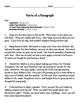 Parts of a Paragraph by Moore Allred Montessori | TpT