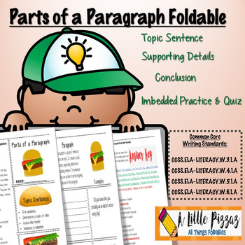 Preview of Parts of  a Paragraph Foldable