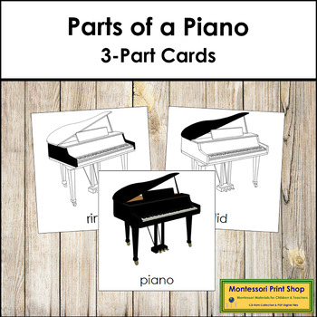 Preview of Parts of a Piano 3-Part Cards - Montessori Nomenclature