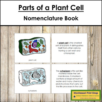 Preview of Parts of a Plant Cell Book - Montessori Nomenclature
