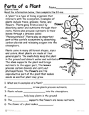 Plants - Parts of a Plant -  Plant Introduction Reading an