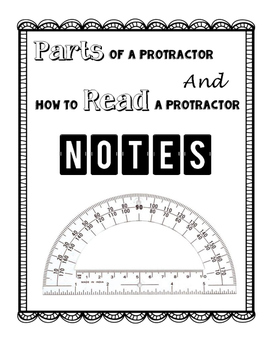 Preview of Parts of a Protractor & How to Read a Protractor Notes: FREEBIE