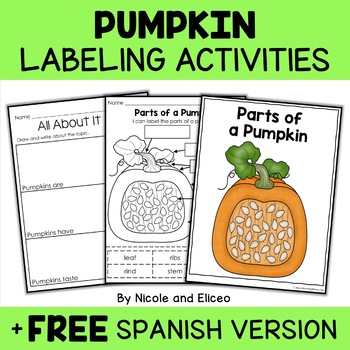 Preview of Parts of a Pumpkin Activities + FREE Spanish