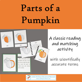 Preview of Parts of a Pumpkin Montessori Matching: 3 part card Activities