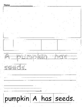 Preview of Parts of a Pumpkin Writing