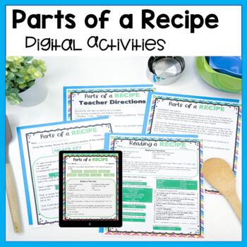 Preview of Life Skills Recipe Comprehension and Parts of a Recipe Digital  | FCS