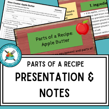 Preview of Parts of a Recipe - Presentation AND Activity