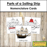 Parts of a Sailing Ship 3-Part Cards (red highlights) - Mo