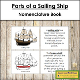 Parts of a Sailing Ship Book (red highlights) - Montessori