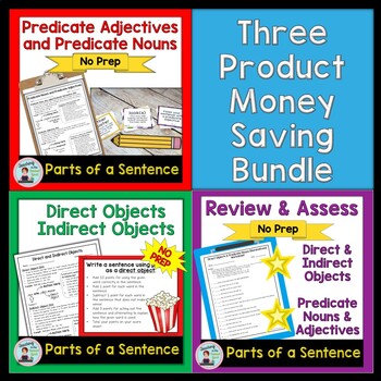 Preview of Predicate Adjectives & Nouns Direct Objects & Indirect Objects Sentences Bundle
