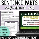 Parts of a Sentence Unit - Grammar Review for Middle Schoo