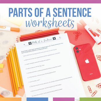 Preview of Parts of a Sentence Worksheets | Subject, Verb, Direct Object Worksheets
