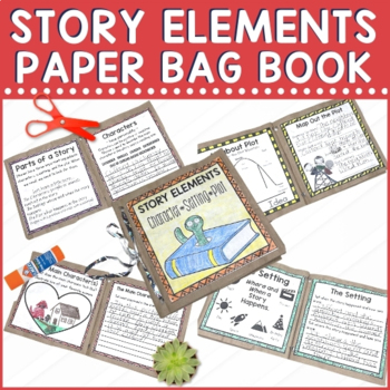 Preview of Parts of a Story Project for Small Group Lessons, Story Elements Paper Bag Book