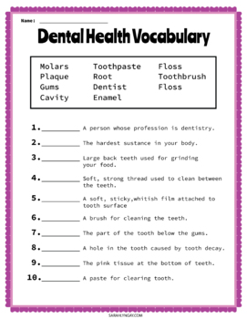 Parts of a Tooth Activity Set by Sarah Lyn Gay | TPT