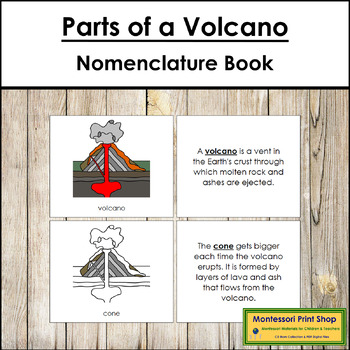 Preview of Parts of a Volcano Book - Montessori Nomenclature