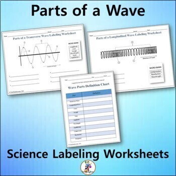 Preview of Parts of a Wave Labeling Worksheet for Google Slides - Science