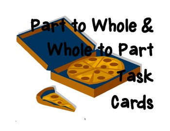 Preview of Parts of a Whole Fraction Task Cards