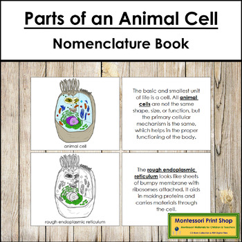 Preview of Parts of an Animal Cell Book - Montessori Nomenclature