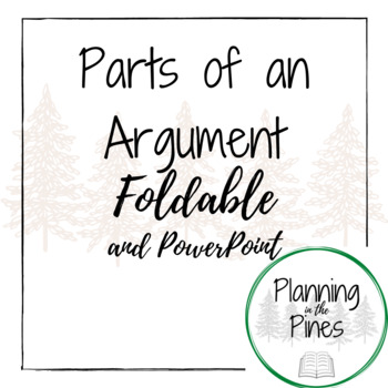 Preview of Parts of an Argument Foldable