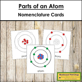 Parts of an Atom 3-Part Cards (red highlights) - Montessor
