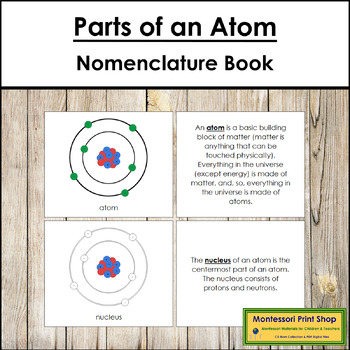 Preview of Parts of an Atom Book - Montessori Nomenclature