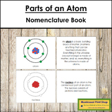 Parts of an Atom Book (red highlights) - Montessori Nomenclature