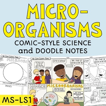 Preview of Parts of an Ecosystem - Microorganisms Comic and Doodle Notes Activity