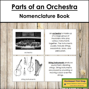Preview of Parts of an Orchestra Book - Montessori Nomenclature