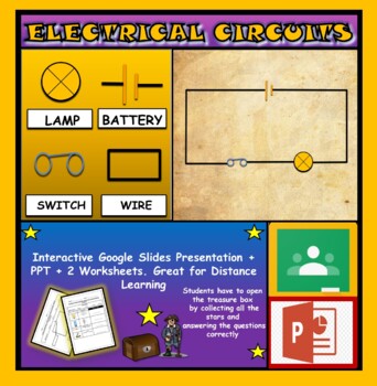 Preview of Parts of an electrical circuit: Interactive Google Slides,+ PPT + 2 worksheets